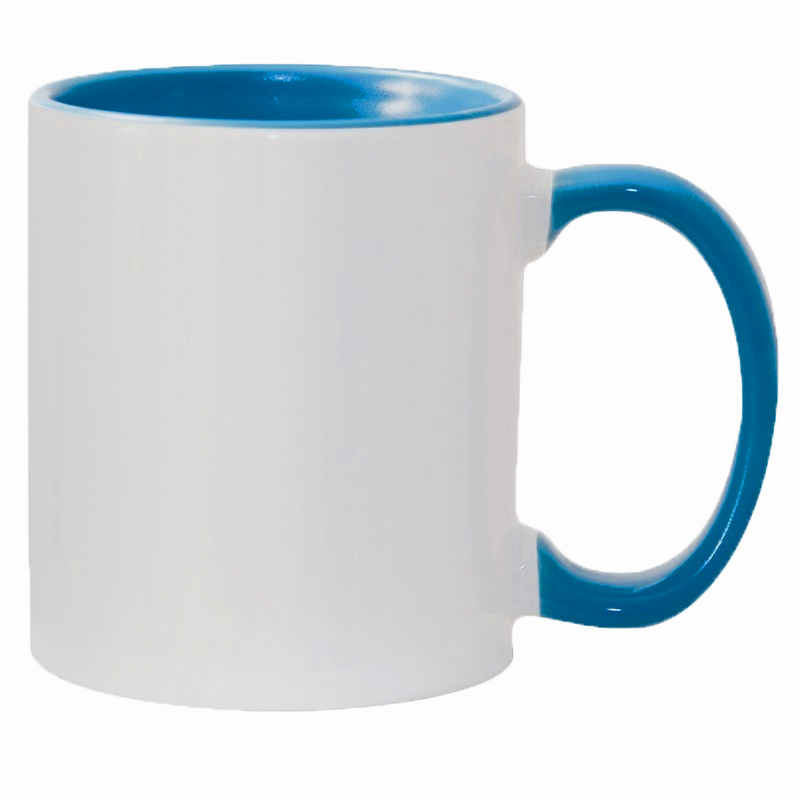 картинка Арт.59 - Кружка цветная внутри + цветная ручка (светло-синий) от магазина FiestaGift