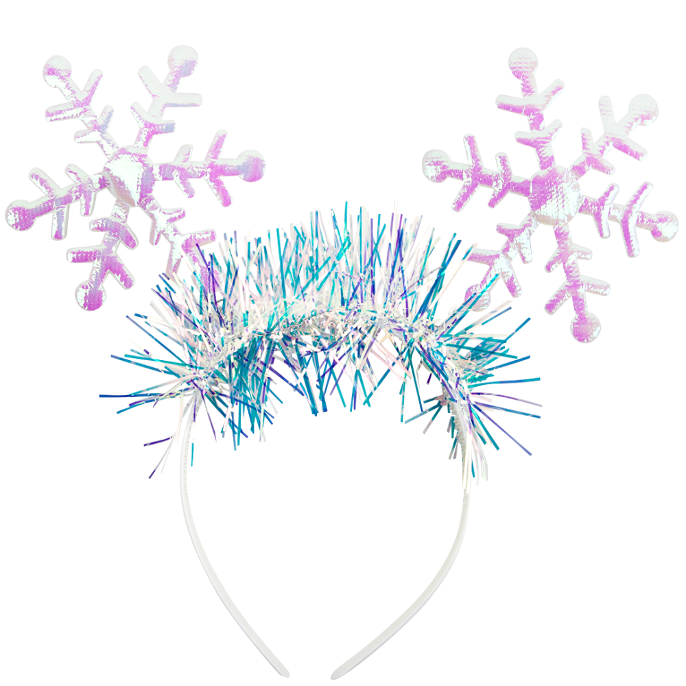 картинка Ободок, Снежинки с дождиком, Белый, 1 шт. от магазина FiestaGift