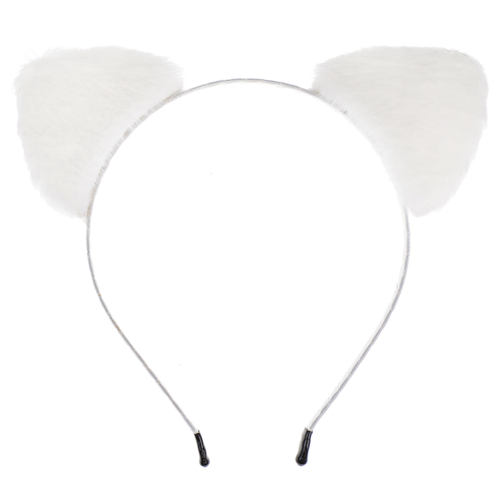 картинка Ободок, Пушистые ушки - фурри, Белый, 1 шт. от магазина FiestaGift