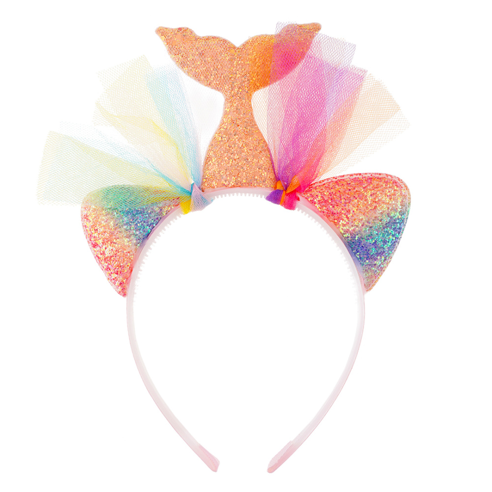 картинка Ободок, Русалочка, Радужный, с блестками, 1 шт. от магазина FiestaGift