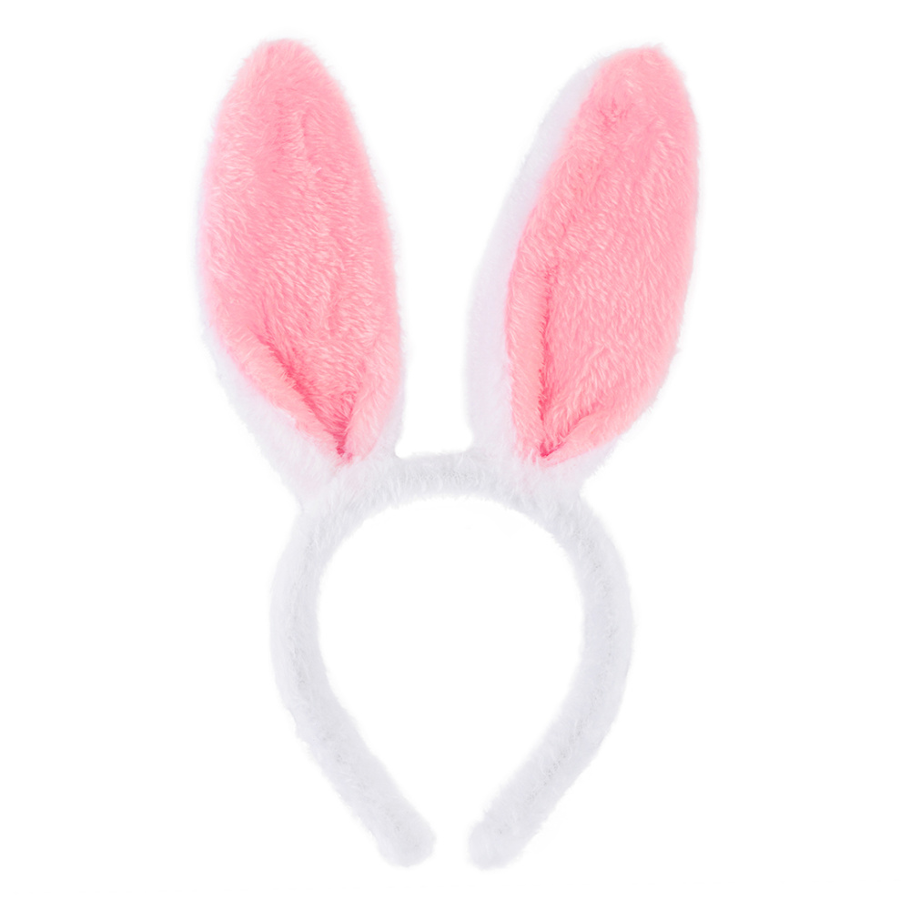 картинка Ободок Зайка, Белый/Розовый, 1 шт. от магазина FiestaGift