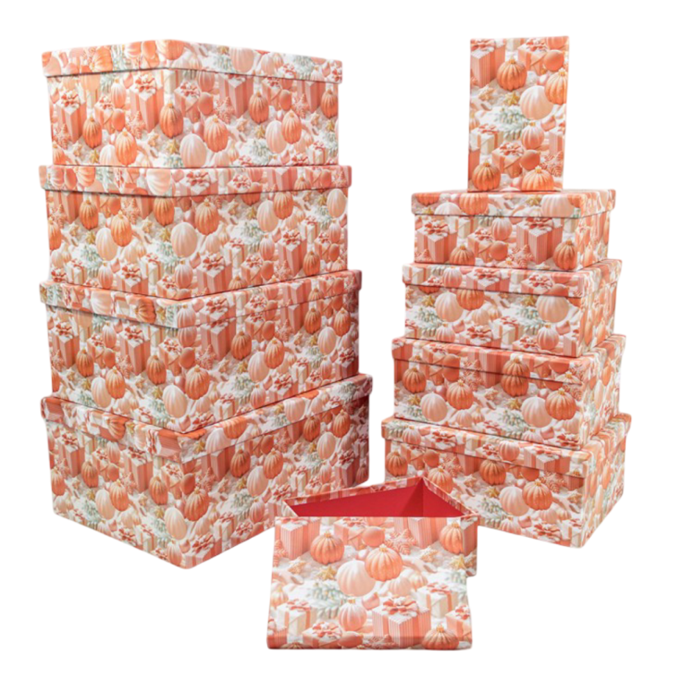 картинка Коробки Прямоугольные Набор 1/10 34*26*15,3 "Новый год"-2702 1/6 от магазина FiestaGift.ru