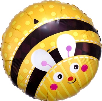 картинка Шар (18''/46 см) Круг, Пчелка, 1 шт. от магазина FiestaGift