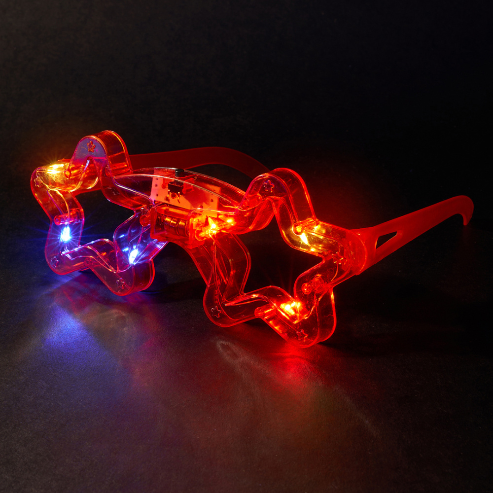 картинка Светодиодные очки, Звезда, Красный, 1 шт. от магазина FiestaGift