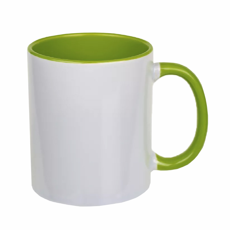 картинка Арт.52 - Кружка цветная внутри + цветная ручка (светло-зел) от магазина FiestaGift