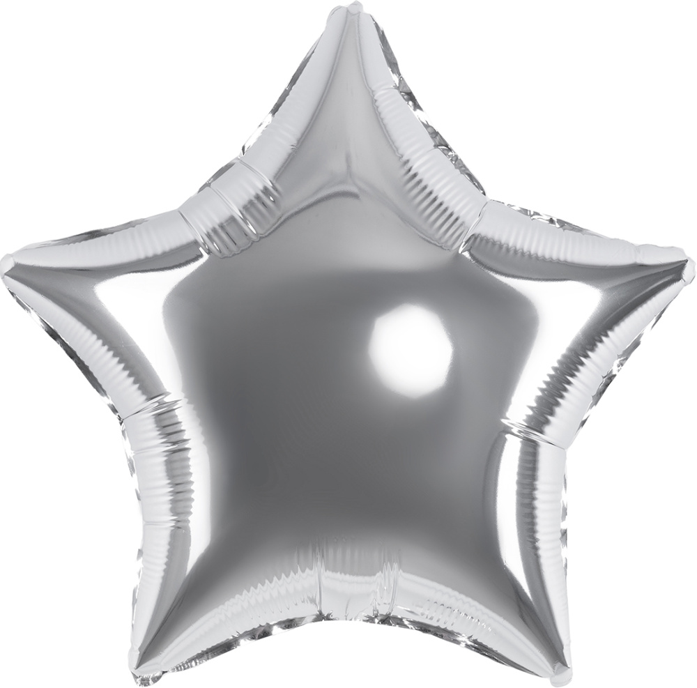 картинка Шар (18''/46 см) Звезда, Серебро, 1 шт. от магазина FiestaGift