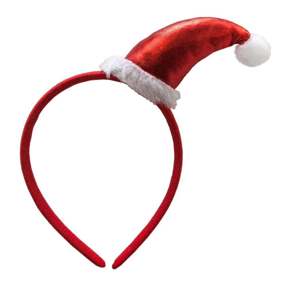 картинка Ободок, Новогодний колпак, Красный, Металлик, 1 шт. от магазина FiestaGift