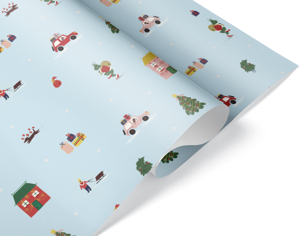 картинка Упаковочная бумага 80гр (0,7*1 м) Новогоднее настроение, 10 шт. от магазина FiestaGift