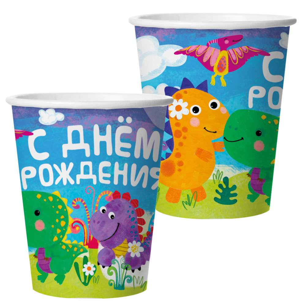 картинка Стаканы (250 мл) Динозаврики, 6 шт. от магазина FiestaGift