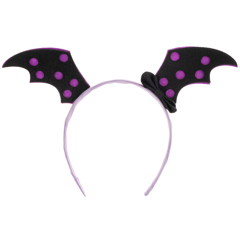 картинка Ободок, Летучая мышь, фиолетовые точки, 1 шт. от магазина FiestaGift