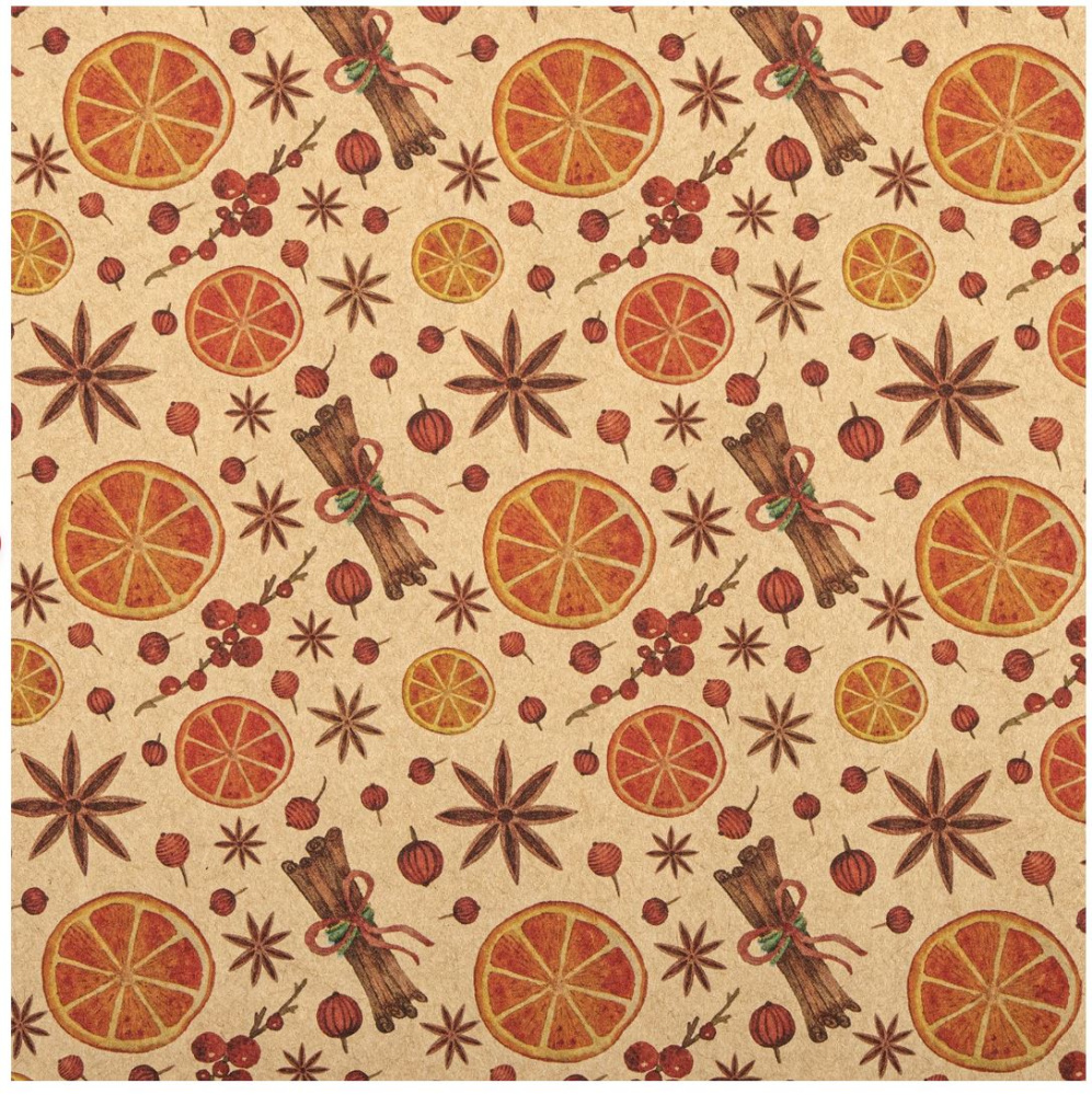 картинка Бумага упаковочная новогодняя "Christmas Kraft" 70*100см, 10 дизайнов ассорти, ЗОЛОТАЯ СКАЗКА 592053 от магазина FiestaGift
