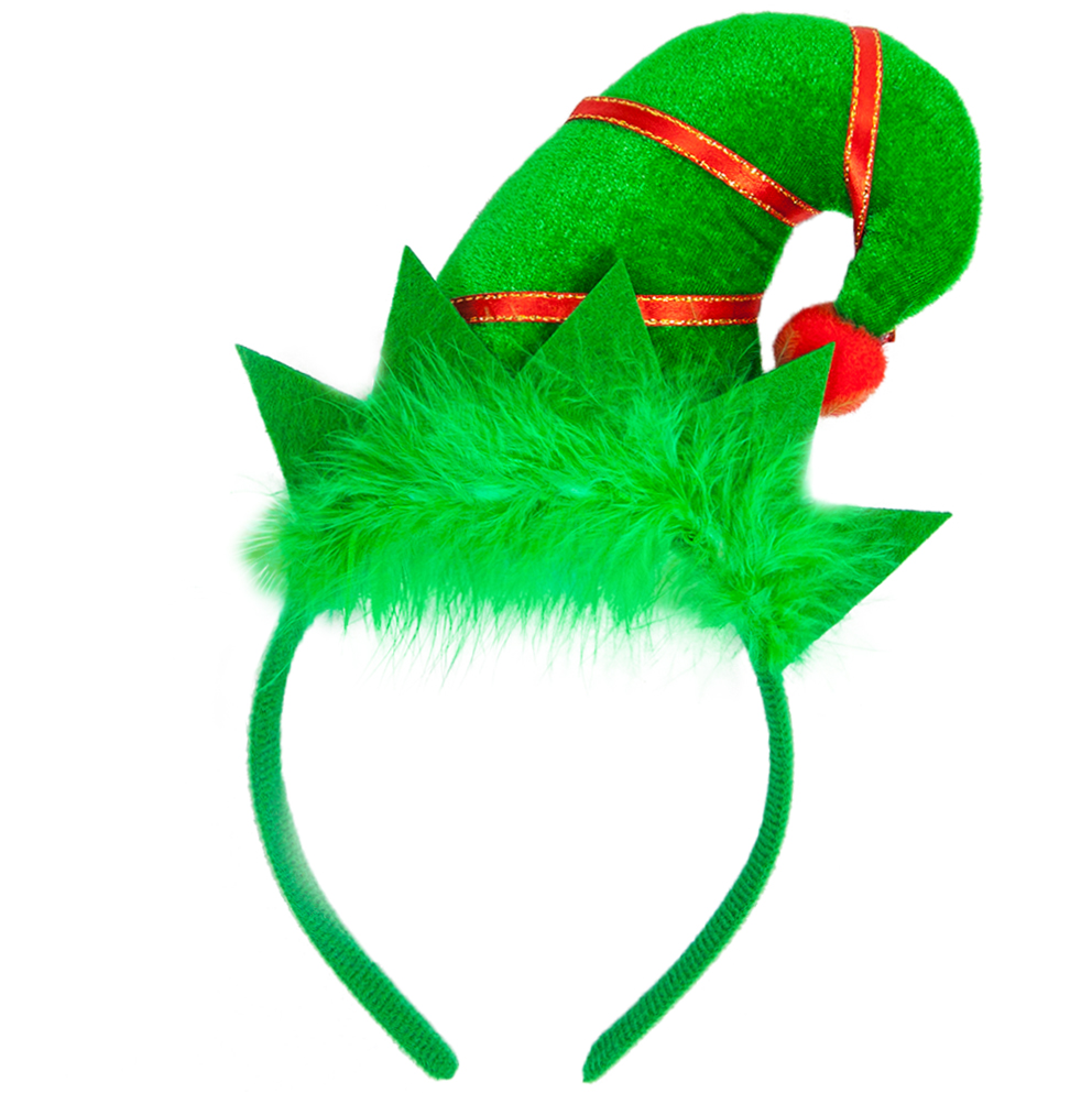 картинка Ободок, Новогодний эльф, Зеленый, 1 шт. от магазина FiestaGift