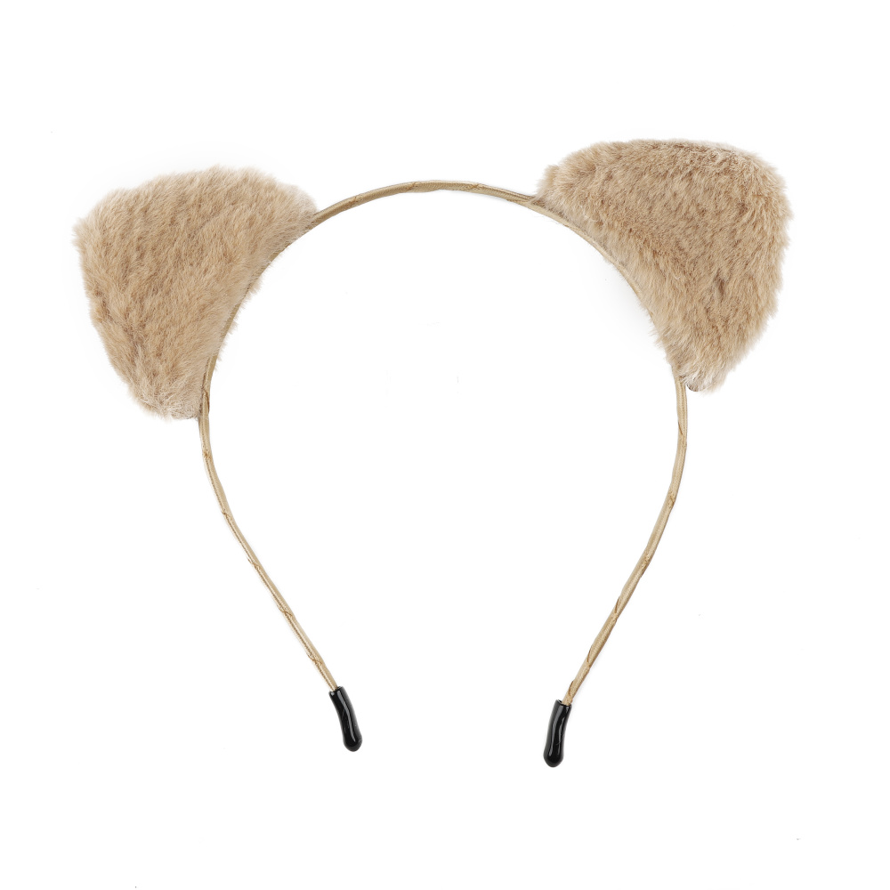 картинка Ободок, Пушистые ушки - фурри, Бежевый, 1 шт. от магазина FiestaGift