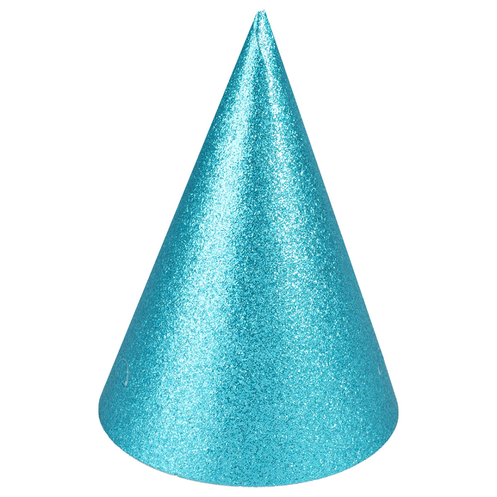 картинка Колпаки, Голубой, с блестками, 16 см, 6 шт. в упак. от магазина FiestaGift
