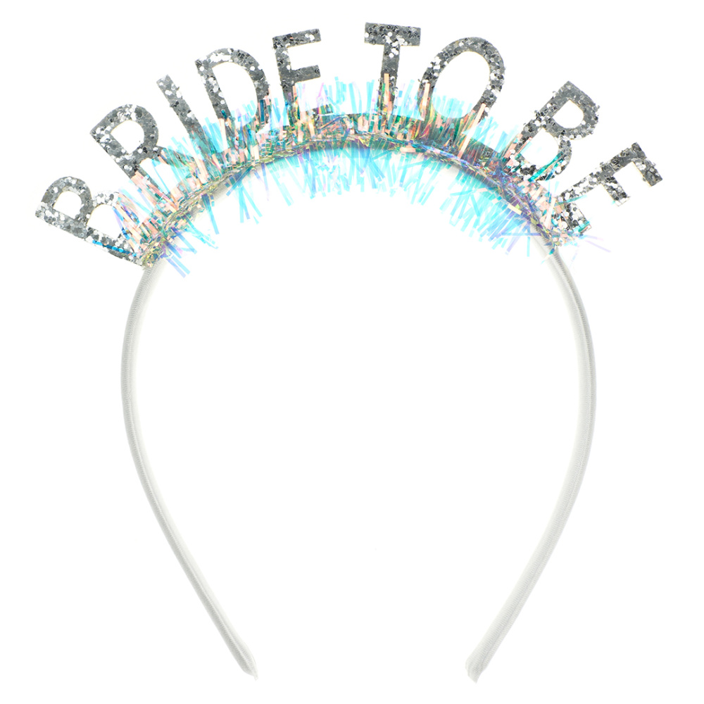 картинка Ободок, Bride to be, Серебро, с блестками, 1 шт. от магазина FiestaGift