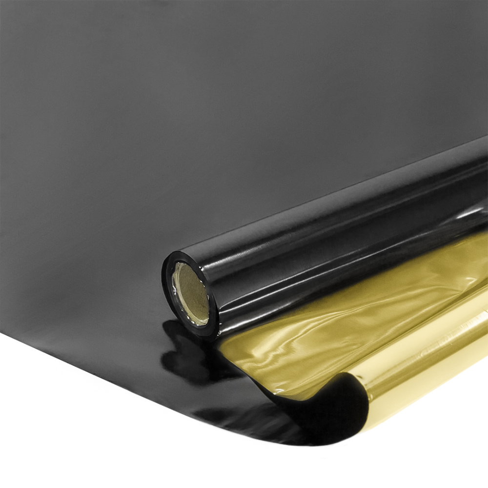 картинка Полисилк 25мкм (1*20 м) Черный/Золото, 1 шт. от магазина FiestaGift