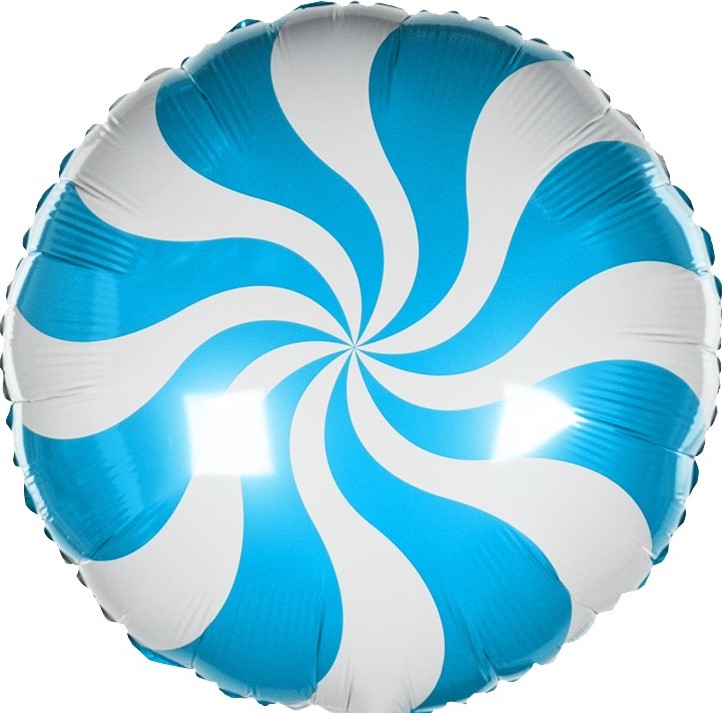 картинка Шар (18''/46 см) Круг, Леденец, Синий, 1 шт. от магазина FiestaGift