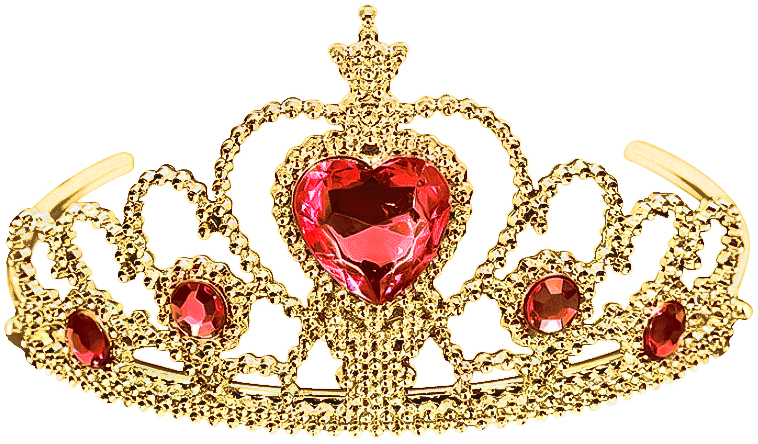 картинка Корона пластиковая, Сердце, Золото/Красный, 1 шт. от магазина FiestaGift