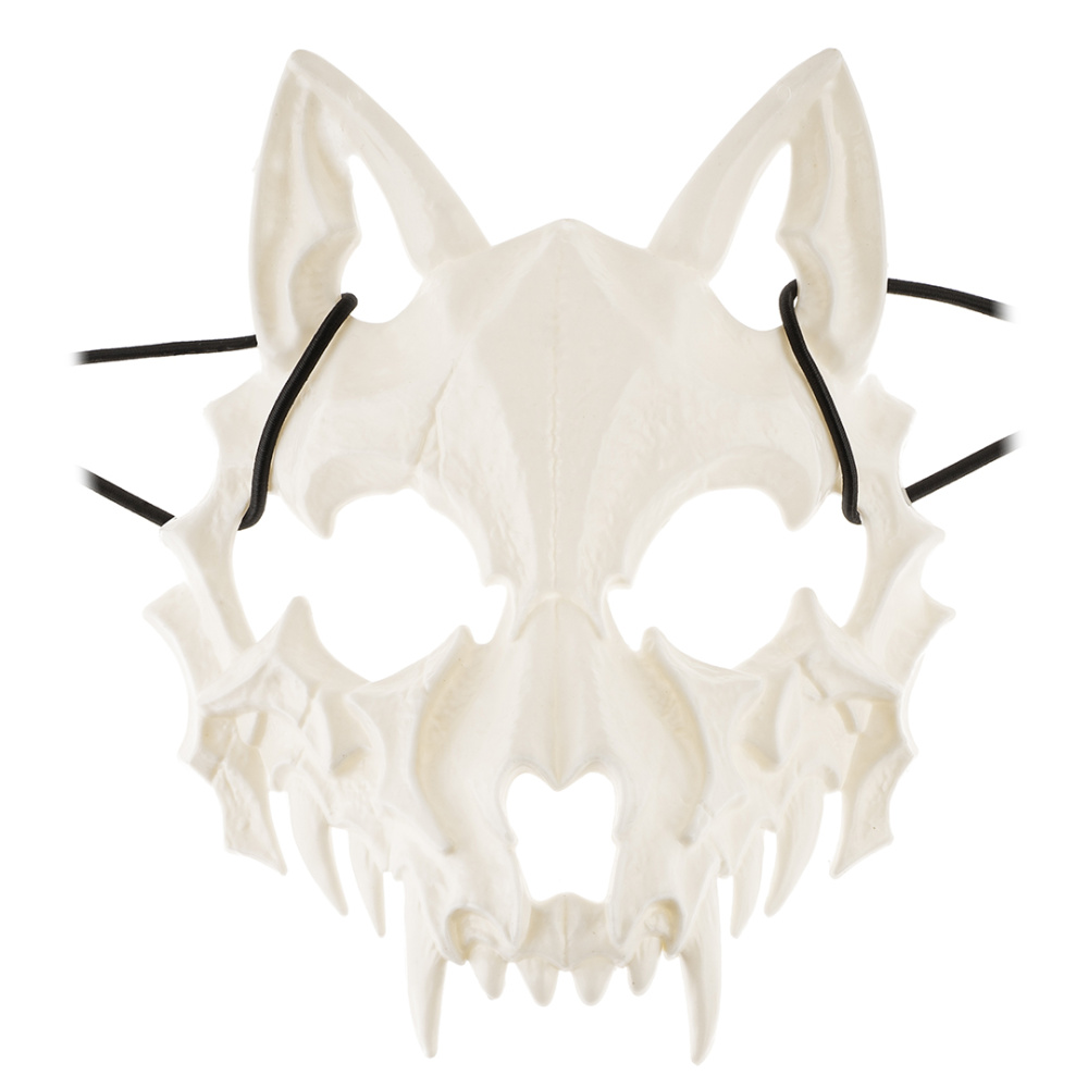 картинка Карнавальная маска, Череп волка, Белый, 17*20 см, 1 шт. от магазина FiestaGift