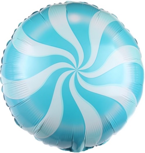 картинка Шар (18''/46 см) Круг, Леденец, Голубой, 1 шт. от магазина FiestaGift