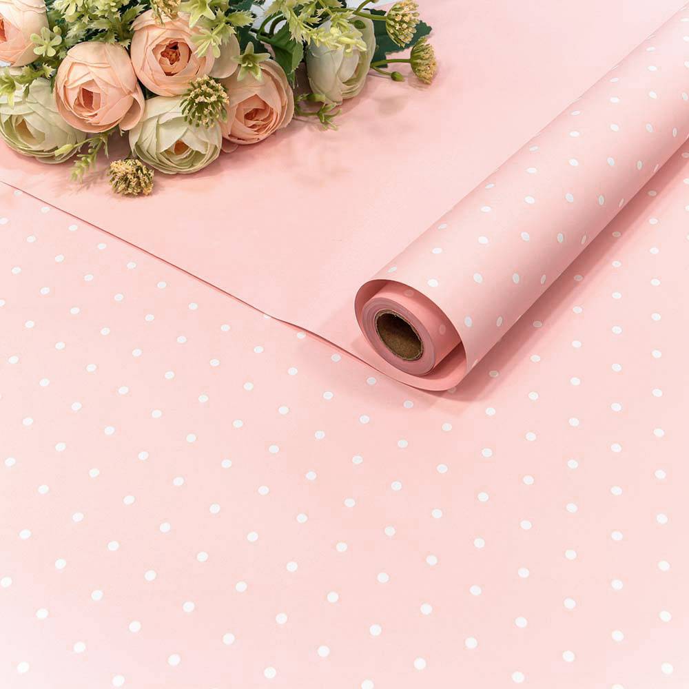 картинка 1691/706 Плёнка 0,58*10м матовая "Мелкий горошек" 65мкм Розовый 1/30 от магазина FiestaGift