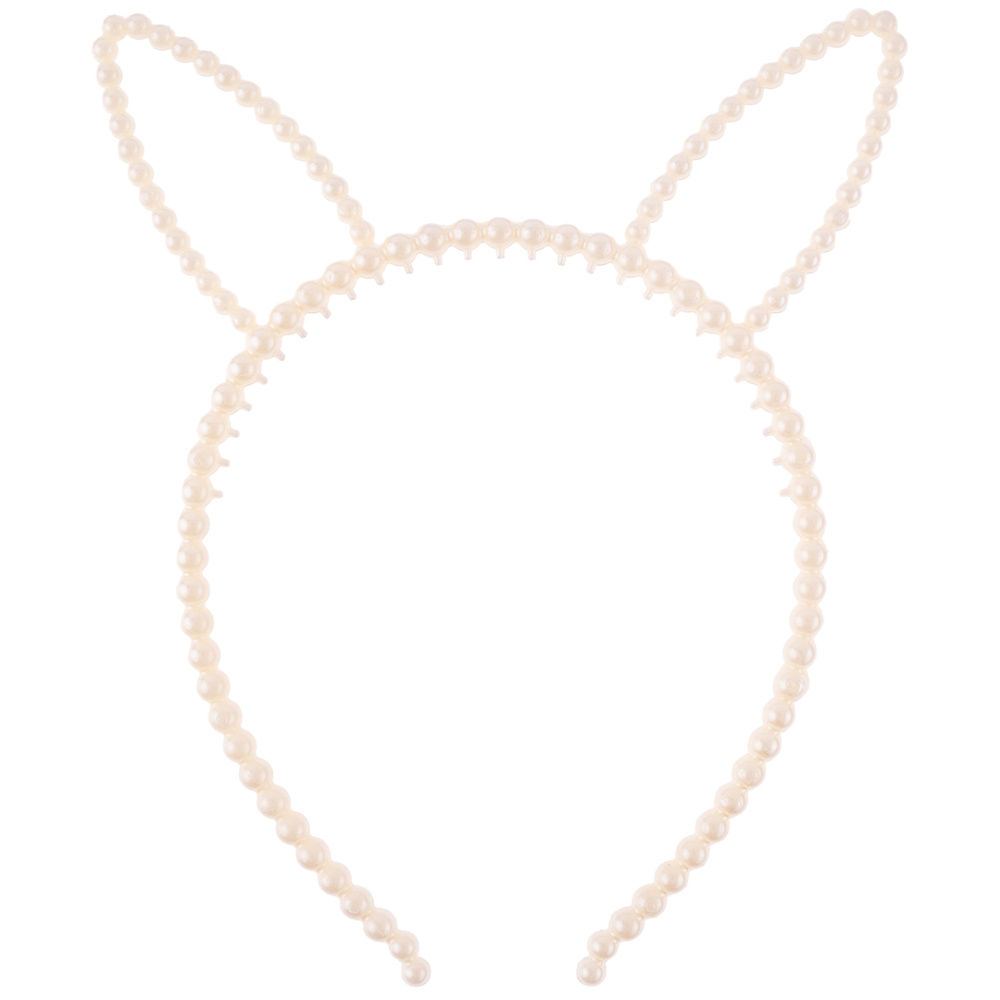 картинка Ободок, Зайка, Жемчужные ушки, Белый, 1 шт. от магазина FiestaGift