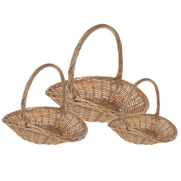картинка Набор из 3-х корзин плетеных (ива): 49х38хH14,5/36см, 42х32хH12,5/32см, 36x27xH11/28см, цв. натурал. от магазина FiestaGift