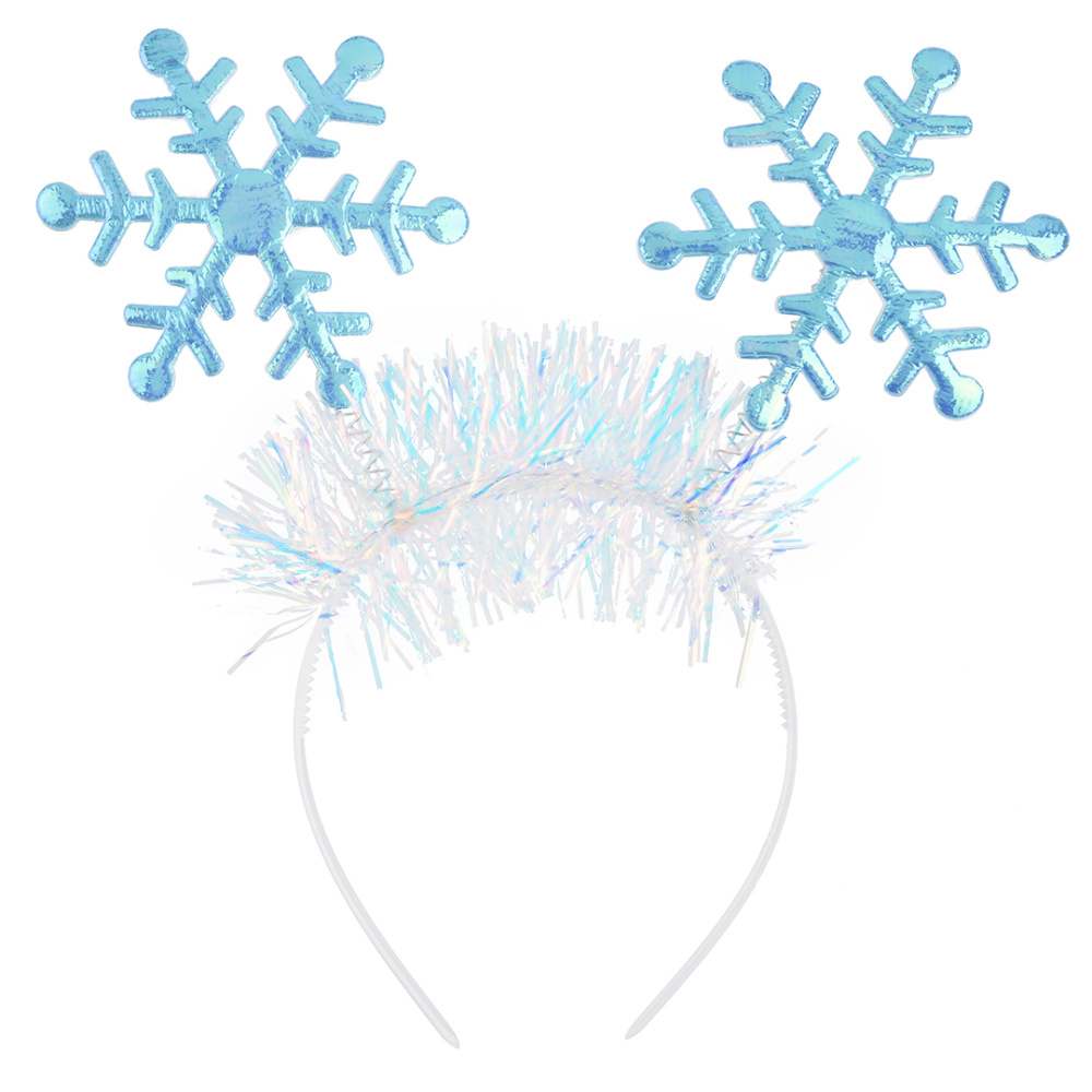 картинка Ободок, Снежинки с дождиком, Голубой, Металлик, 1 шт. от магазина FiestaGift