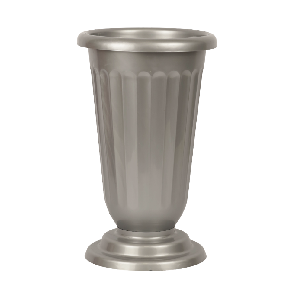 картинка Ваза рифленая D20 H36 серая от магазина FiestaGift.ru