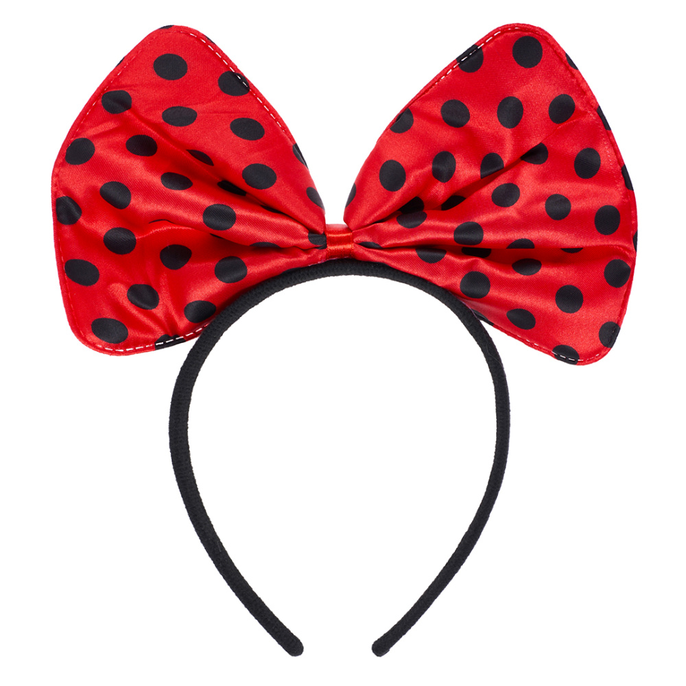 картинка Ободок Бант, Черные точки, Красный, 1 шт. от магазина FiestaGift