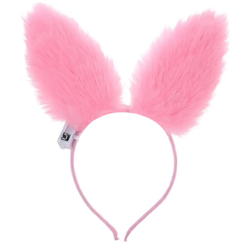 картинка Светодиодный ободок, Зайка, Пушистые ушки, Розовый, 1 шт. от магазина FiestaGift