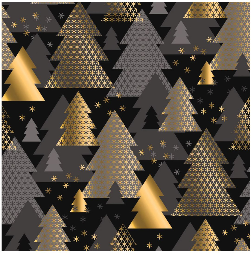 картинка Бумага упаковочная новогодняя "Black.Gold.White" 70*100см, 10 дизайнов ассорти ЗОЛОТАЯ СКАЗКА 592052 от магазина FiestaGift