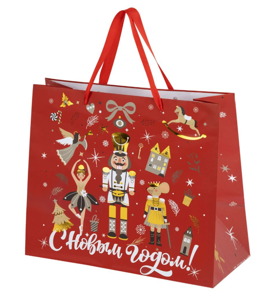 картинка Пакет подарочный (1шт) новогодний 26х13х32см "Winter Wonderland" фольга, ас-ти ЗОЛОТАЯ СКАЗКА 592443 от магазина FiestaGift.ru