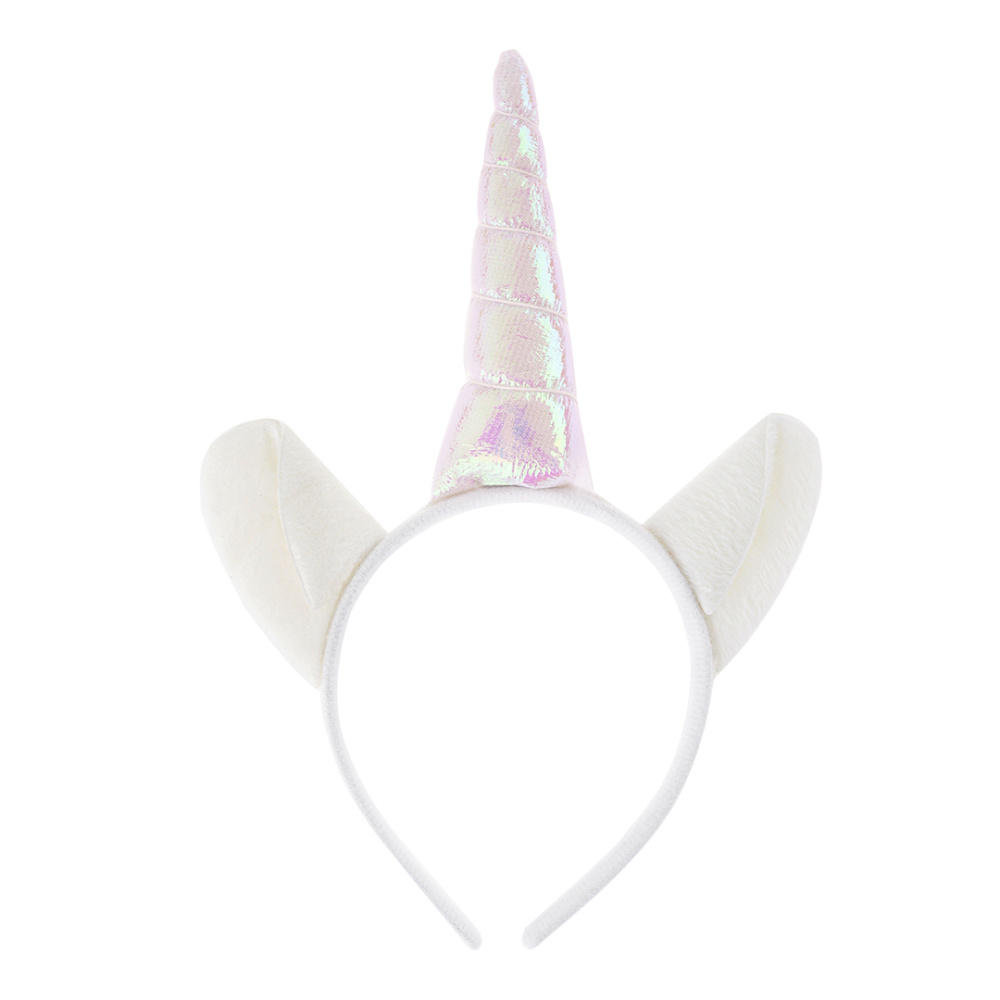 картинка Ободок, Единорог, Белый, с блестками, 1 шт. от магазина FiestaGift