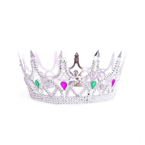 картинка Корона пластиковая, Элегант, Серебро, 1 шт. от магазина FiestaGift